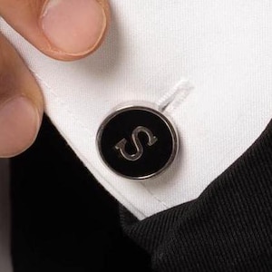 Gemelos grabados para padrinos de boda, gemelos con inicial de letra, gemelos personalizados, gemelos para regalos de boda, regalo para esposo