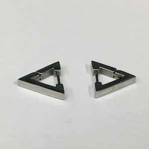 Men&#39;s Triangle Hoop Earrings, Men&#39;s Huggie Hoops, Stainless Steel Men&#39;s Earrings, Huggie Earrings, Minimalist Earrings, Men&#39;s Jewelry