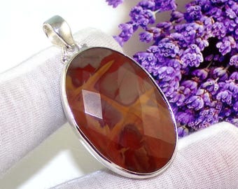 Natural Noreena Jasper Gemstone Pendant in 925 Sterling Silver, Pendant for All Occasions, Handmade Pendant, Christmas Gift For Her, E12808