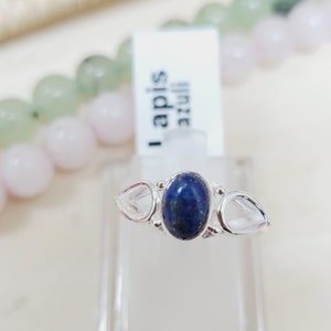AAA+ Lapis Lazuli Ring, Lapis ring, Dainty Ring, Midi Ring, 925 Sterling Silver Ring, Lapis Birthstone Ring, Designer Ring, Size 7US, B70706
