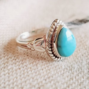 Anillo Larimar, plata de ley, piedra preciosa Larimar- real larimar anillo plata, anillo larimar hecho a mano- anillo de plata de ley dominicano Larimar