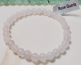 Rosenquarz Perlenarmband: Verstellbares Edelstein Armband (4-5 mm)