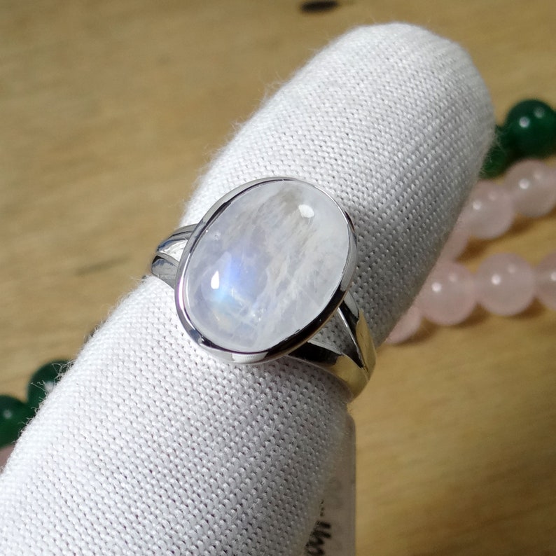 Rainbow moonstone rings-moonstone silver rings-white moonstone rings-blue fire moonstone rings
