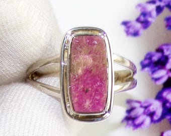 Pink Cobalt Calcite Sterling Silver Ring, Handmade Gemstone Jewelry