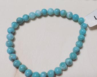 Larimar Perlenarmband: Verstellbarer Edelsteinschmuck