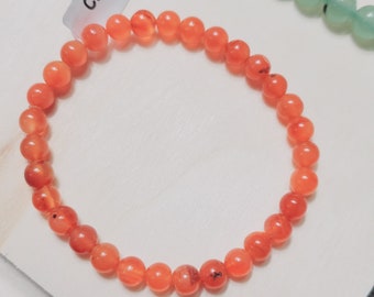 Karneol Perlen Armband: Verstellbares Edelstein Armband