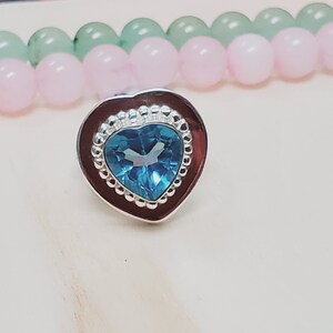 AAA Quality Swiss Blue Topaz Ring, Swiss Topaz Ring, 925 Sterling Silver Ring, Handmade Ring, Birthday Gift Idea, Ring Size 7US, JPZ1210