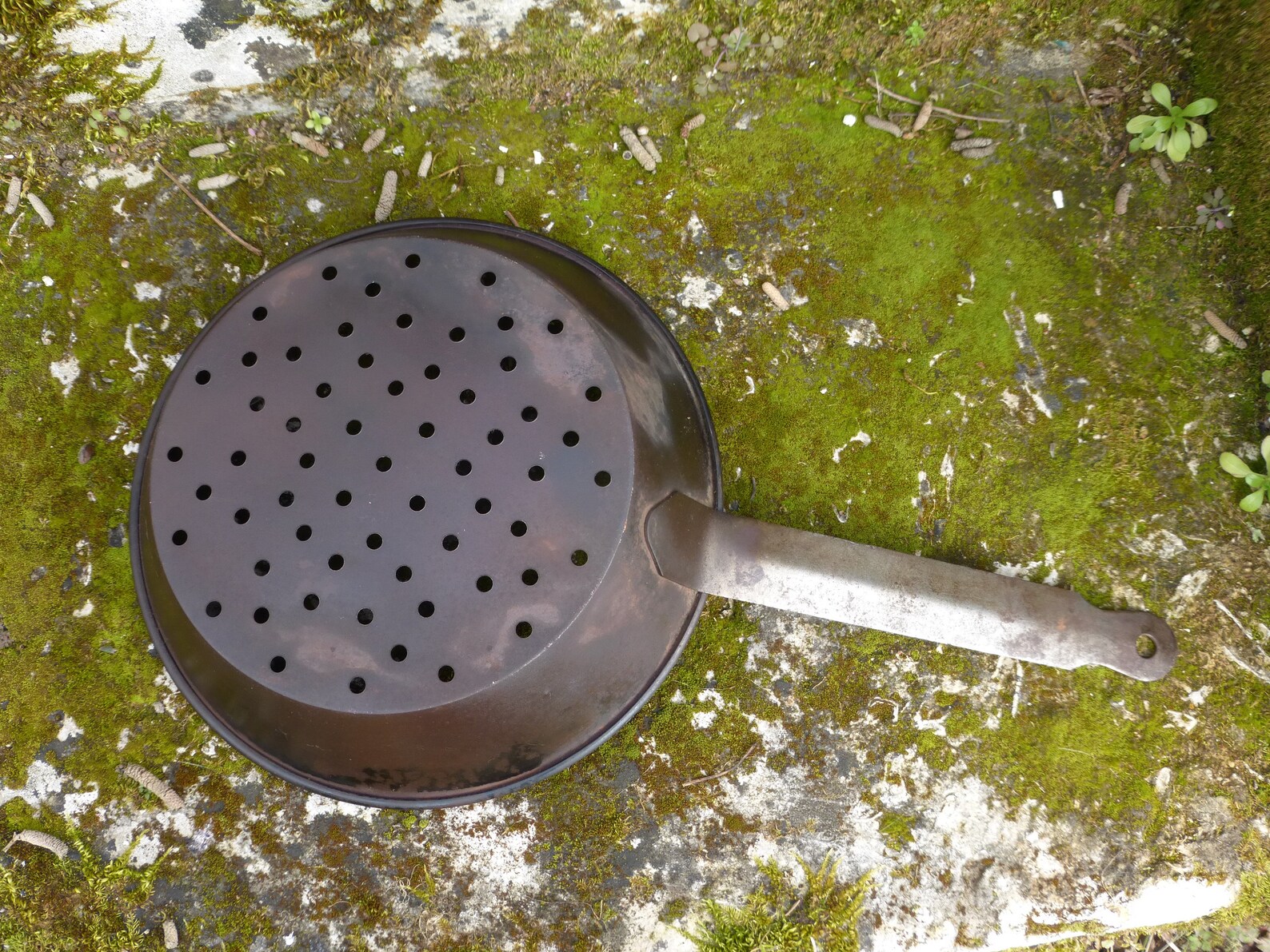 Fab French vintage iron chestnut roaster roasting pan Etsy