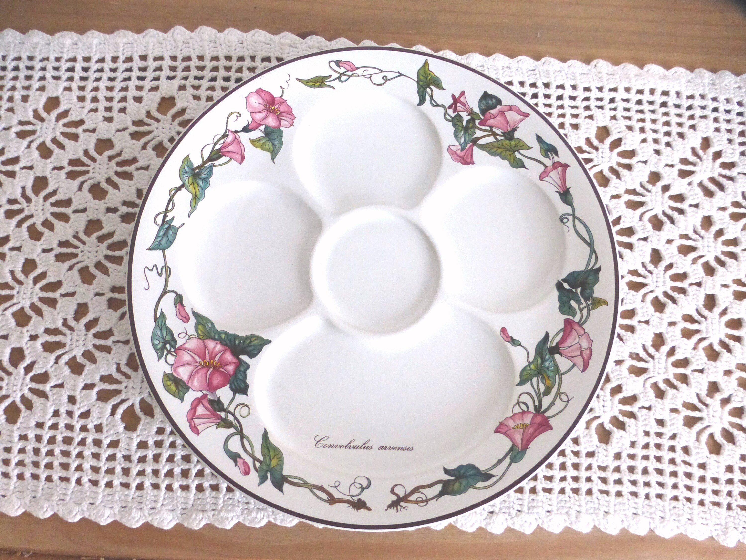 Beau Vintage Villeroy & Boch Botanica Grignote Canapé Apéritif Snack Servant Assiette de Diviseur Pl
