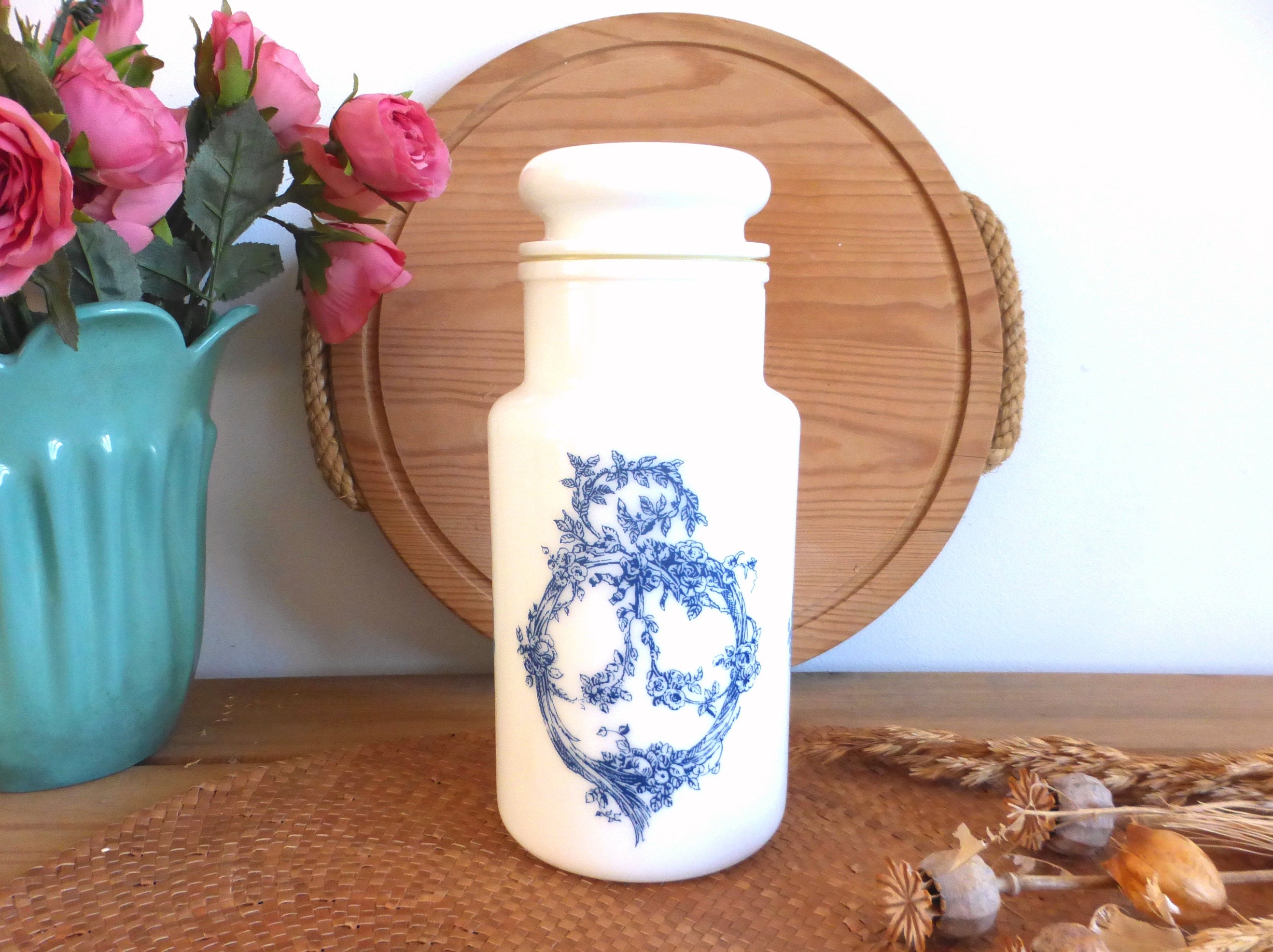 Schöne Vintage italienische Opalmilch Glas Apotheker Glas | Etsy