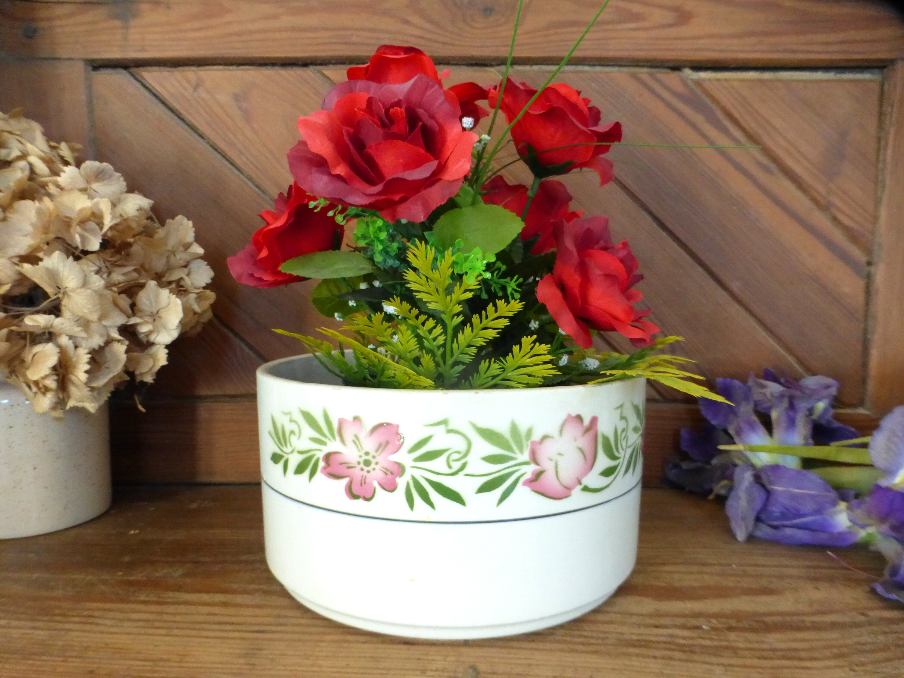 Magnifique Français Millésime Moulin Des Loups Transferware Salade Ironstone/Bol de Fruits Planteur