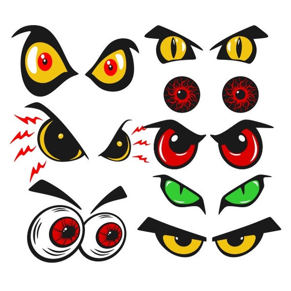 Dibujos animados Halloween Ojos Cuttable Diseño PNG DXF SVG & - Etsy España