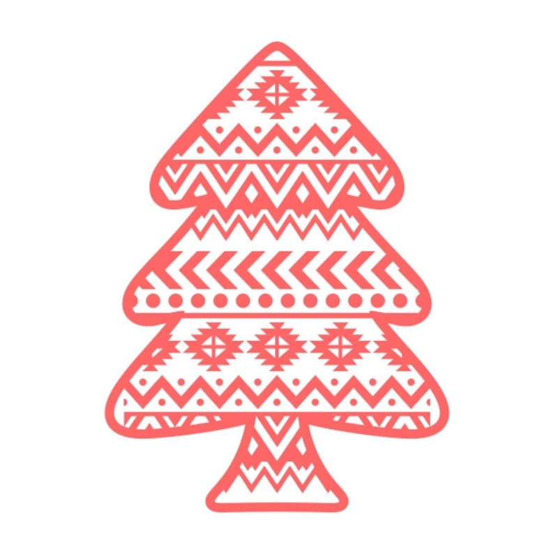 Aztec Christmas Tree Monogram Frame Cuttable Design PNG DXF SVG /& eps File Silhouette Designs Cameo