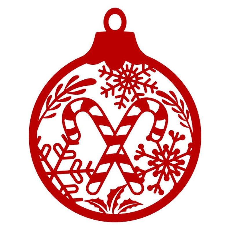 Christmas Candy Cane Ornament Cuttable Design PNG DXF SVG & Etsy