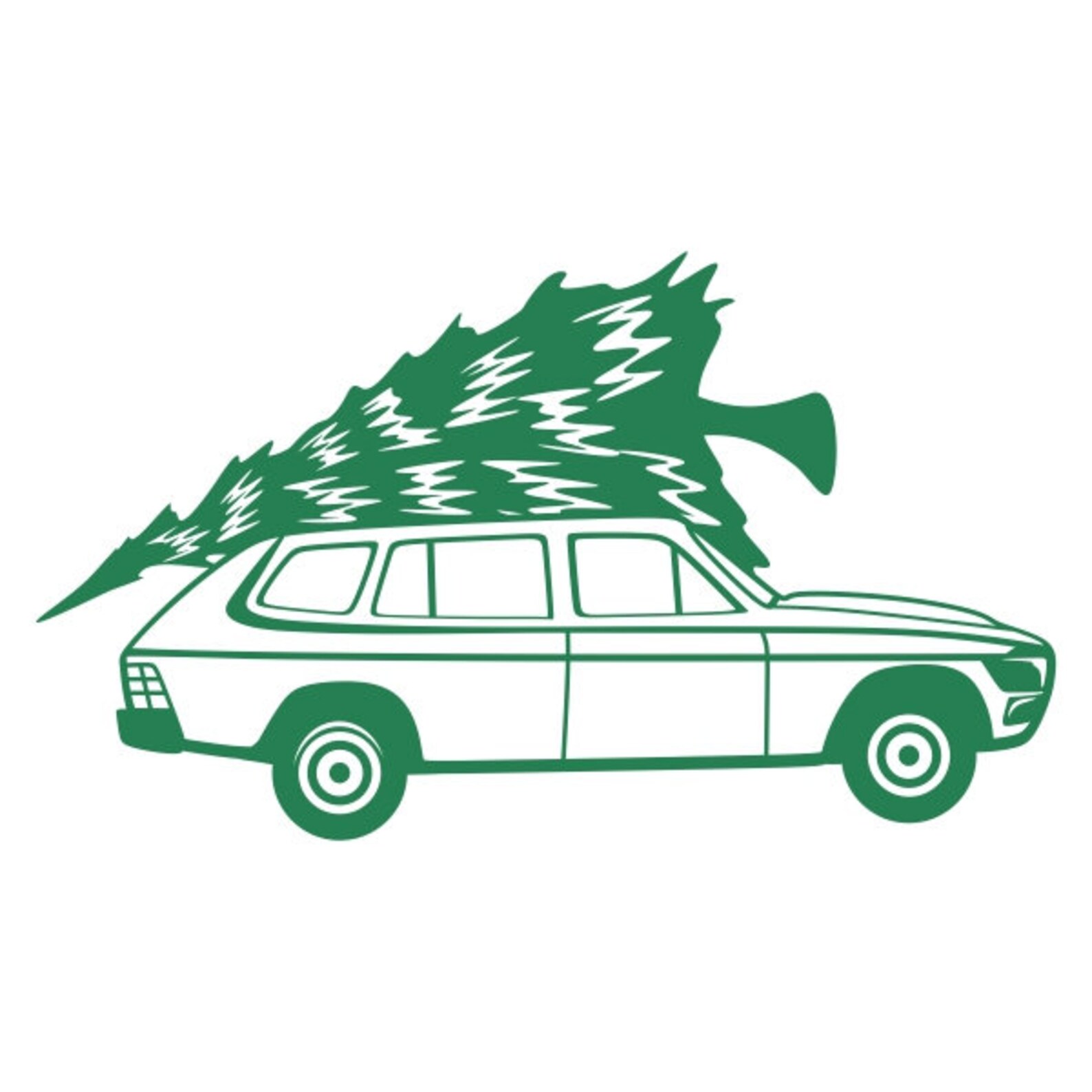 Station Wagon Christmas Tree on Car Cuttable Design PNG DXF Etsy
