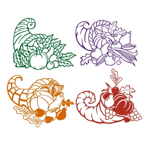 Cornucopia Cuttable Design PNG DXF SVG & Eps File Silhouette - Etsy