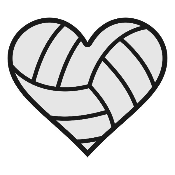 Volleyball Heart Monogram Cuttable Design PNG DXF SVG & eps | Etsy