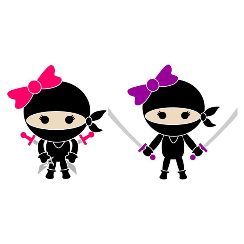 Download Ninja Girl Cuttable Design Png Dxf Svg Eps File For Silhouette Cameo And Cricut Clip Art Art Collectibles Vadel Com