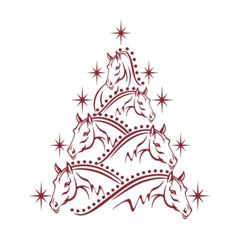 Horses Christmas Tree Horse Cuttable Design PNG DXF SVG & eps Etsy