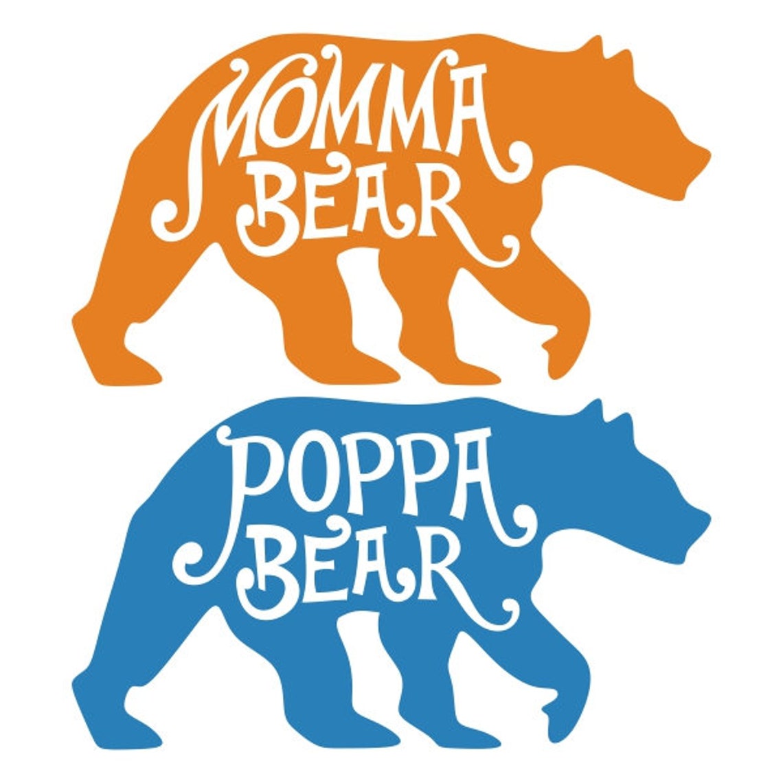 Momma Bear Poppa Baby Cuttable Design PNG DXF SVG &amp; eps File | Etsy