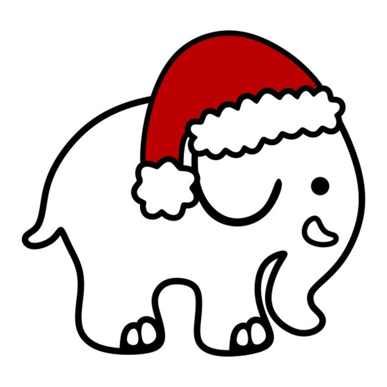 Elephant Christmas Cuttable Design PNG DXF SVG & Eps File for - Etsy