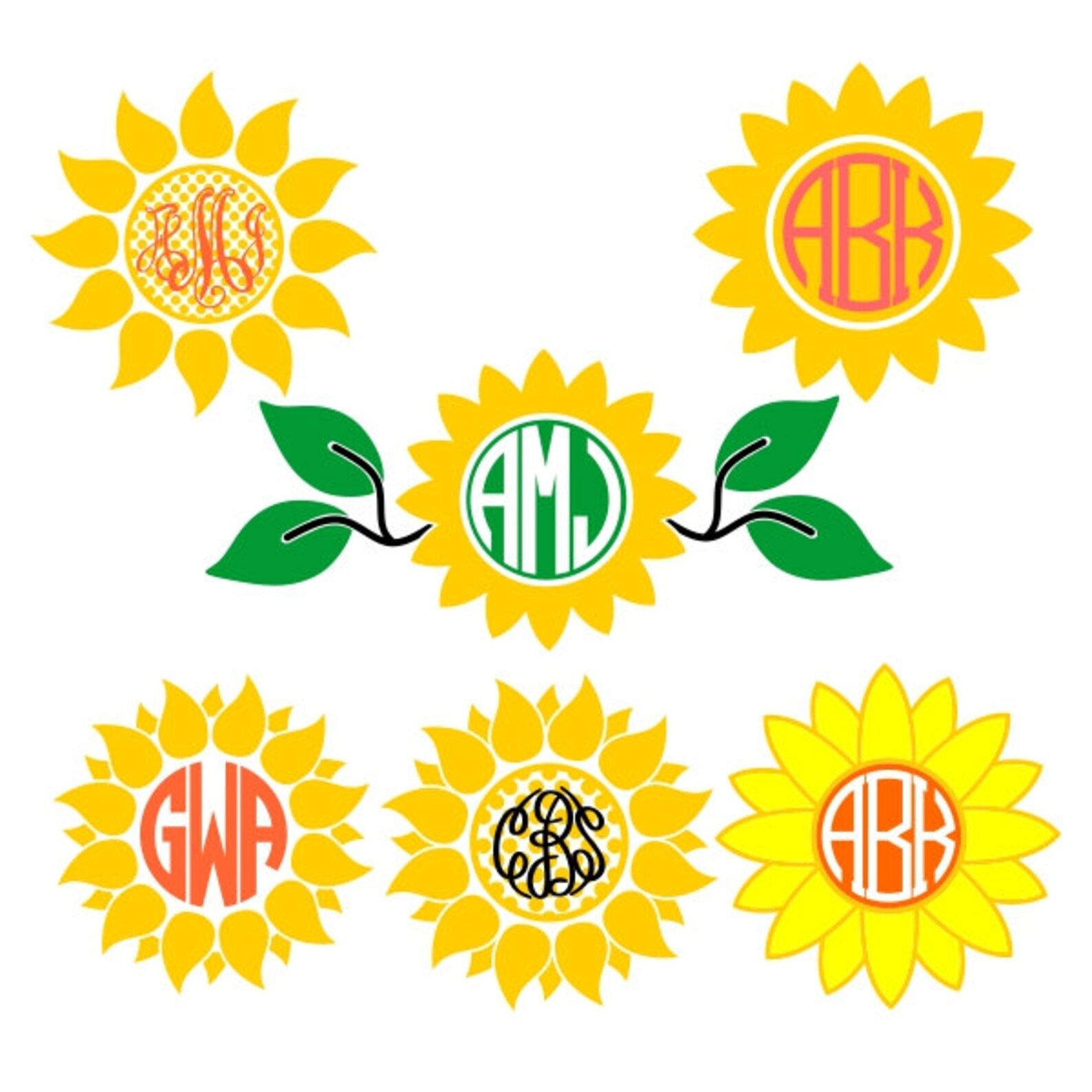 Free Free 317 Sunflower Monogram Frame Svg SVG PNG EPS DXF File