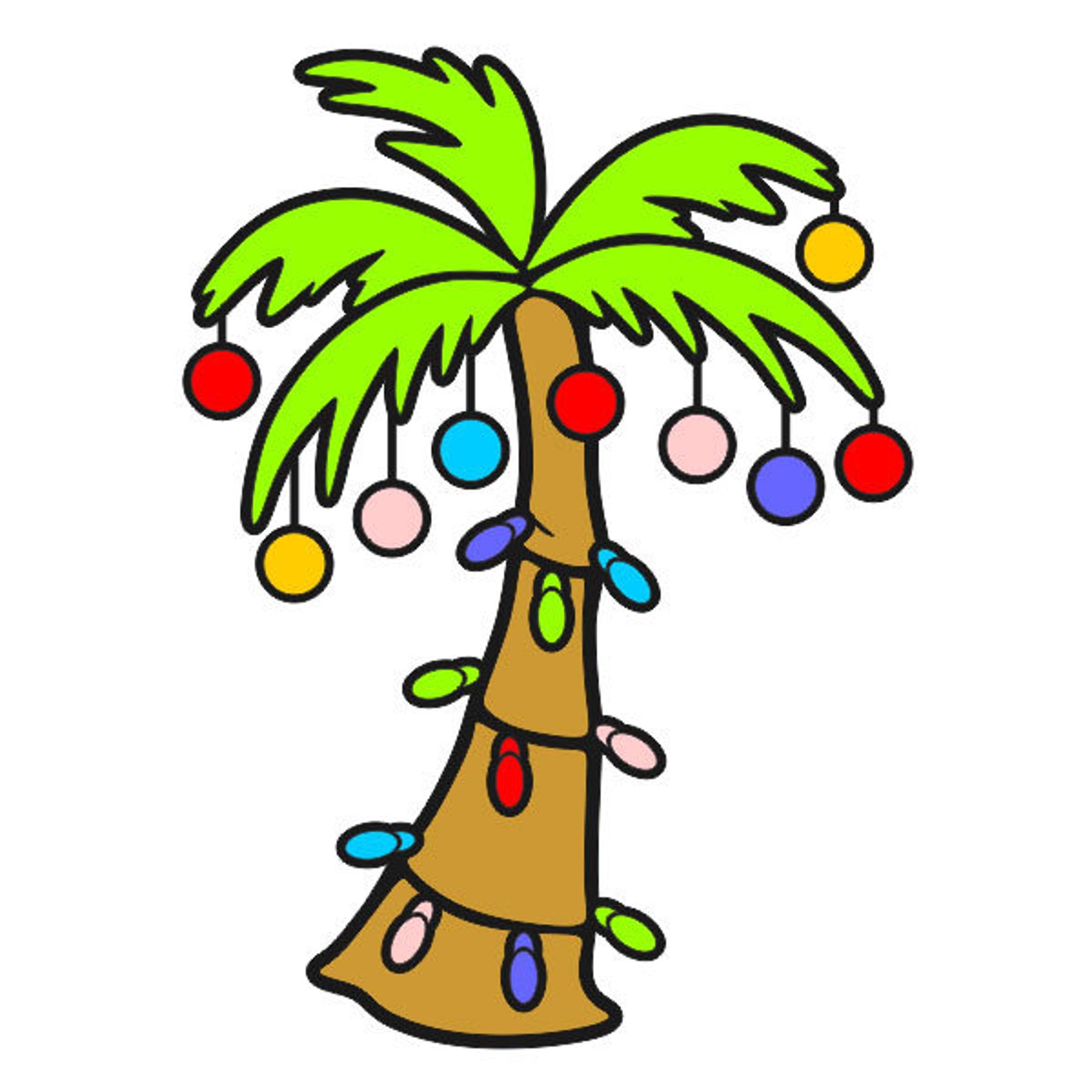 Tropical Christmas Palm Tree Cuttable Design PNG DXF SVG & Eps Etsy