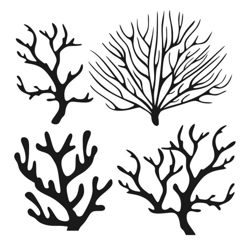 Download Coral Ocean Cuttable Design Png Dxf Svg Eps File For Silhouette Cameo And Cricut Clip Art Art Collectibles Keyforrest Lt