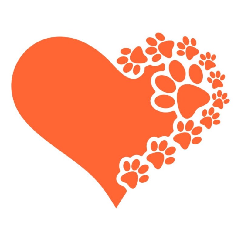 Dog Heart Paws Cuttable Design PNG DXF SVG & eps File for Etsy