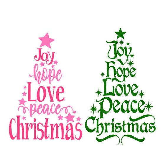 Joy Hope Love Peace Christmas Cuttable Design Png Dxf Svg Etsy