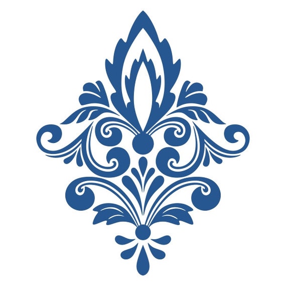 Damask Pattern Cuttable Design PNG DXF SVG & Eps File for Etsy