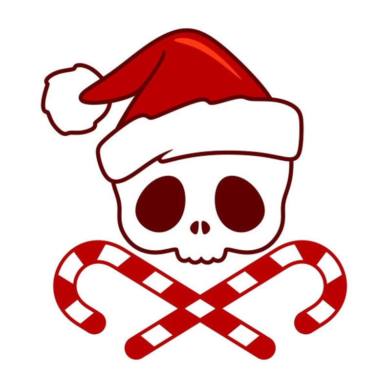 Download Candy Cane Skull Christmas Cuttable Design PNG DXF SVG ...