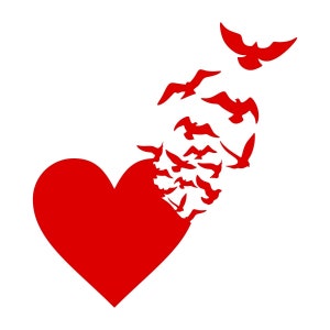 Heart Birds Cuttable Design PNG DXF SVG & Eps File for - Etsy