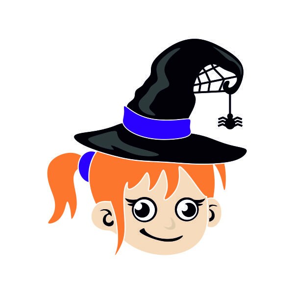 Halloween Cute Girl Witch Cuttable Design PNG DXF SVG & Eps - Etsy