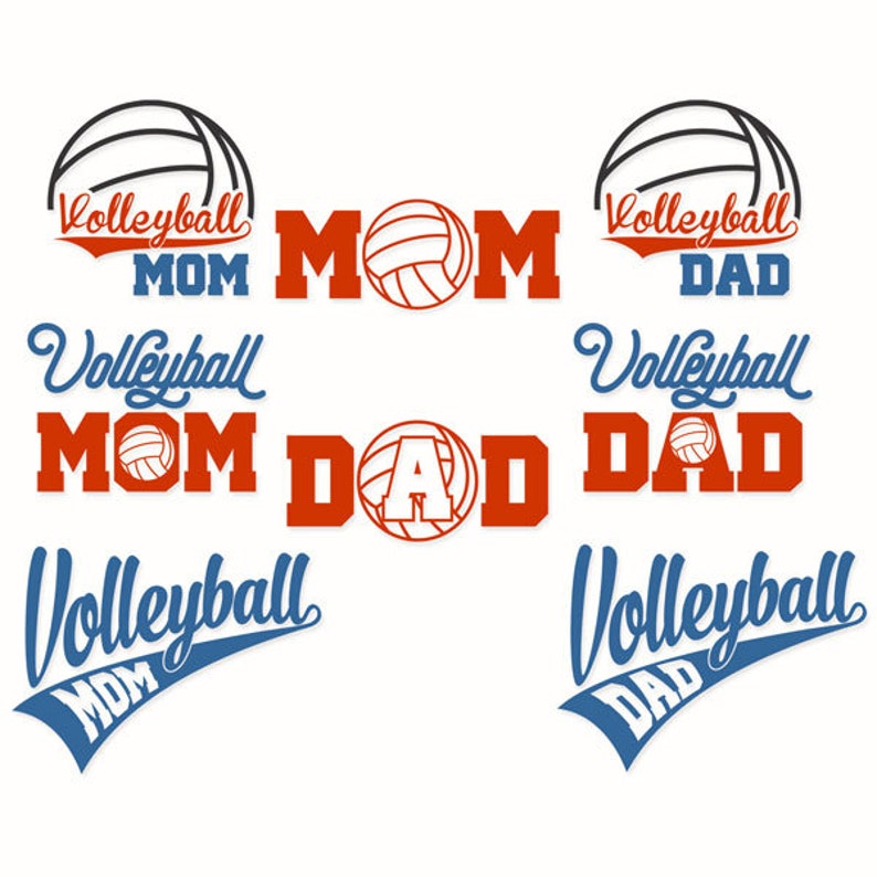 Download Volleyball Mom Dad Cuttable Design PNG DXF SVG & eps File for | Etsy