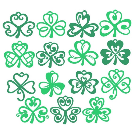 Shamrock Outlines Cuttable Design PNG DXF SVG & Eps File for - Etsy