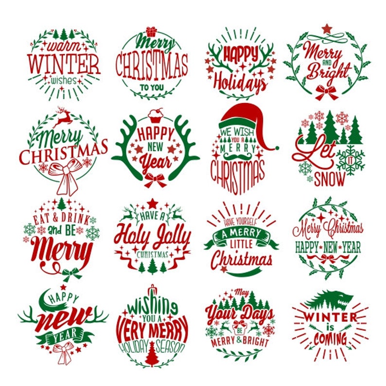 Download Christmas Word Art Pack Cuttable Design PNG DXF SVG & eps ...