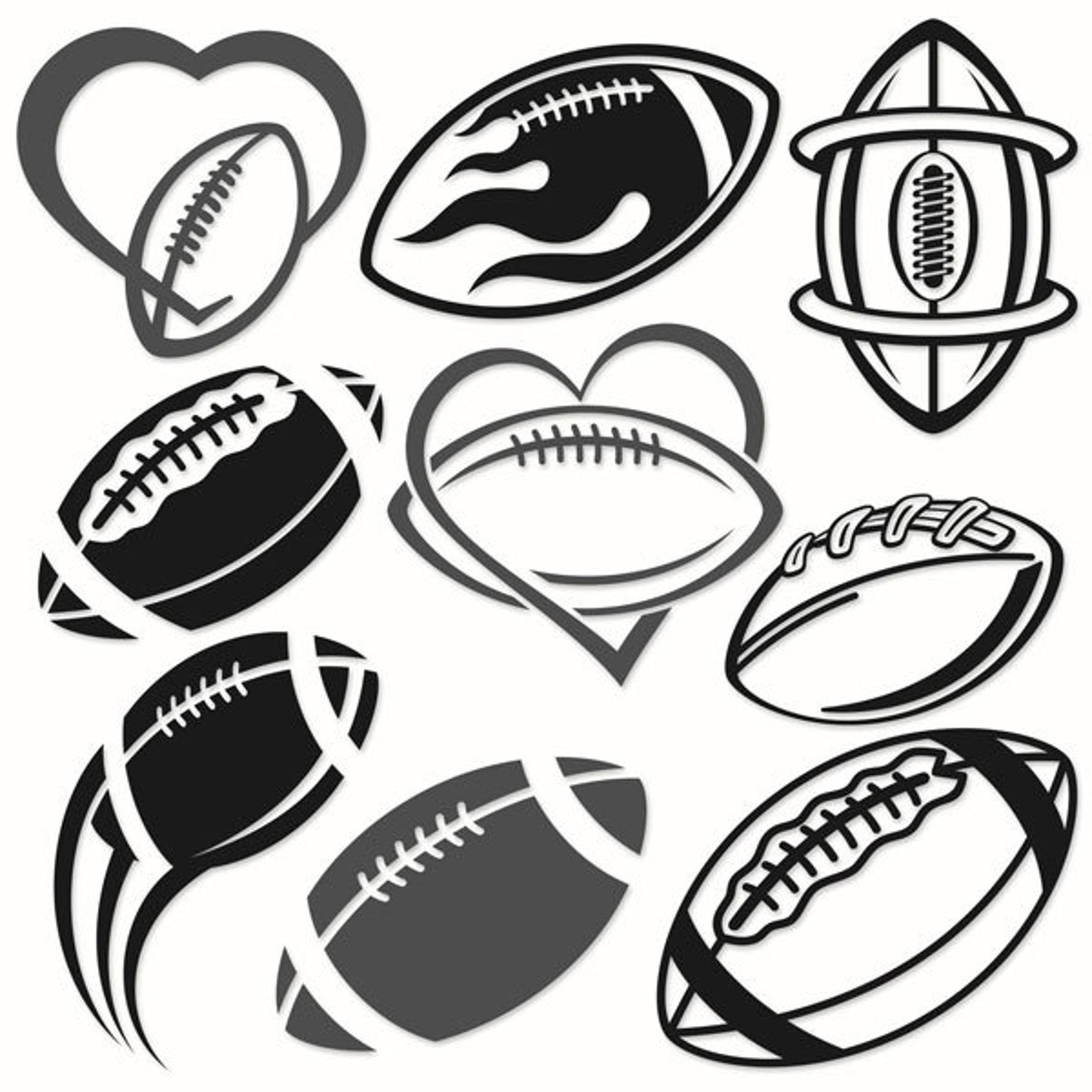 Football Decal Cuttable Design PNG DXF SVG & eps File for | Etsy