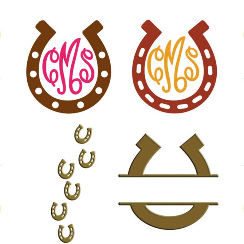 Horse Horseshoe Split Cuttable Design PNG DXF SVG & Eps File Etsy