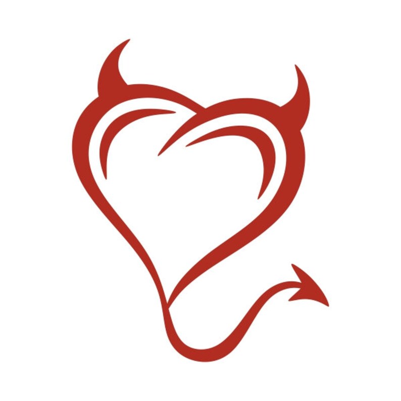 Devil Heart Cuttable Design PNG DXF SVG & Eps File Silhouette - Etsy
