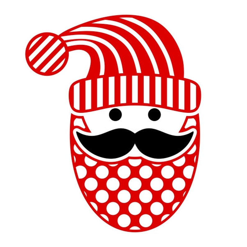 Mustache Santa Cuttable Design PNG DXF SVG & Eps File for - Etsy