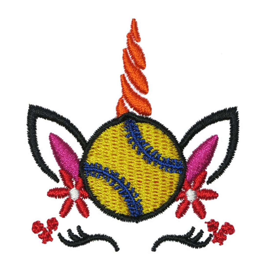 Baseball Softball Unicorn Embroidery Design Instant Download Etsy