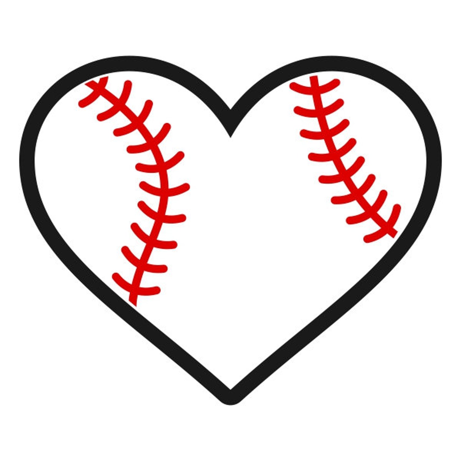 Baseball Heart Cuttable Design PNG DXF SVG & eps File for Etsy