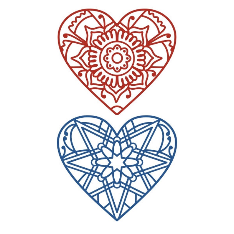 Mandala Heart Cuttable Design PNG DXF SVG & Eps File for - Etsy