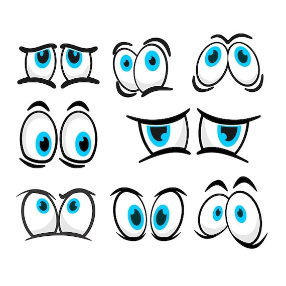 Cartoon Eyes Cuttable Design PNG DXF SVG & Eps File Silhouette