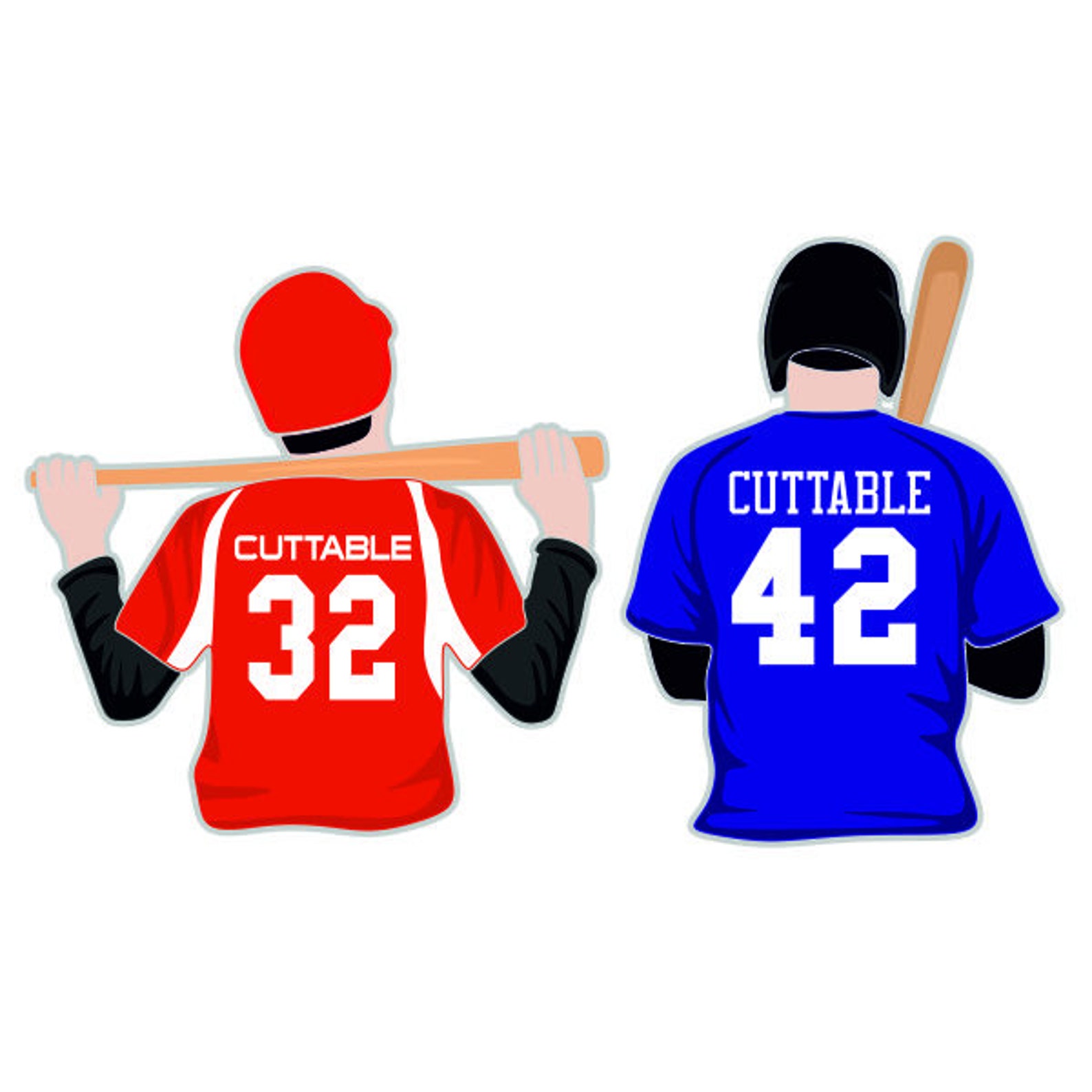 Baseball Player Name Number Cuttable Design PNG DXF SVG & Eps Etsy