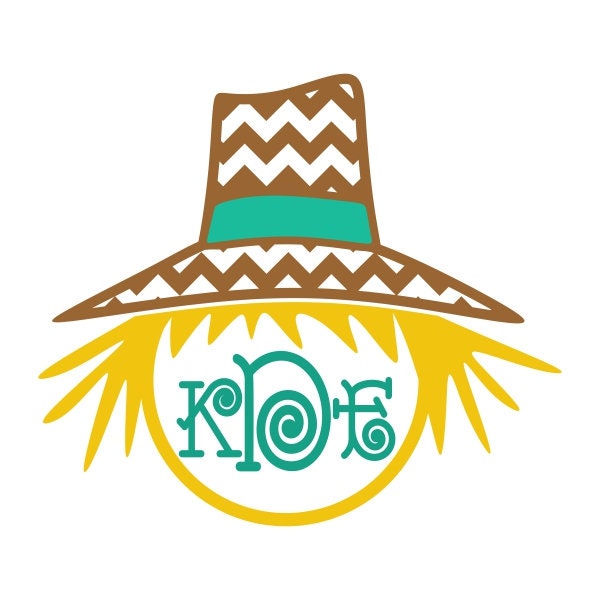 Scarecrow Monogram Frame Cuttable Design PNG DXF SVG & Eps Etsy