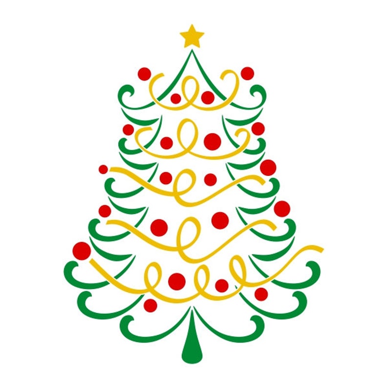 Swirly Christmas Tree Cuttable Design PNG DXF SVG & Eps File  Etsy