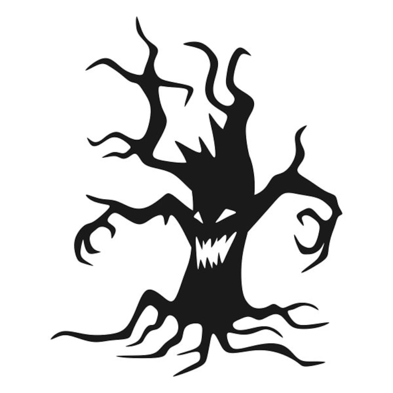 Scary Trees Cuttable Design PNG DXF SVG & Eps File Silhouette | Etsy