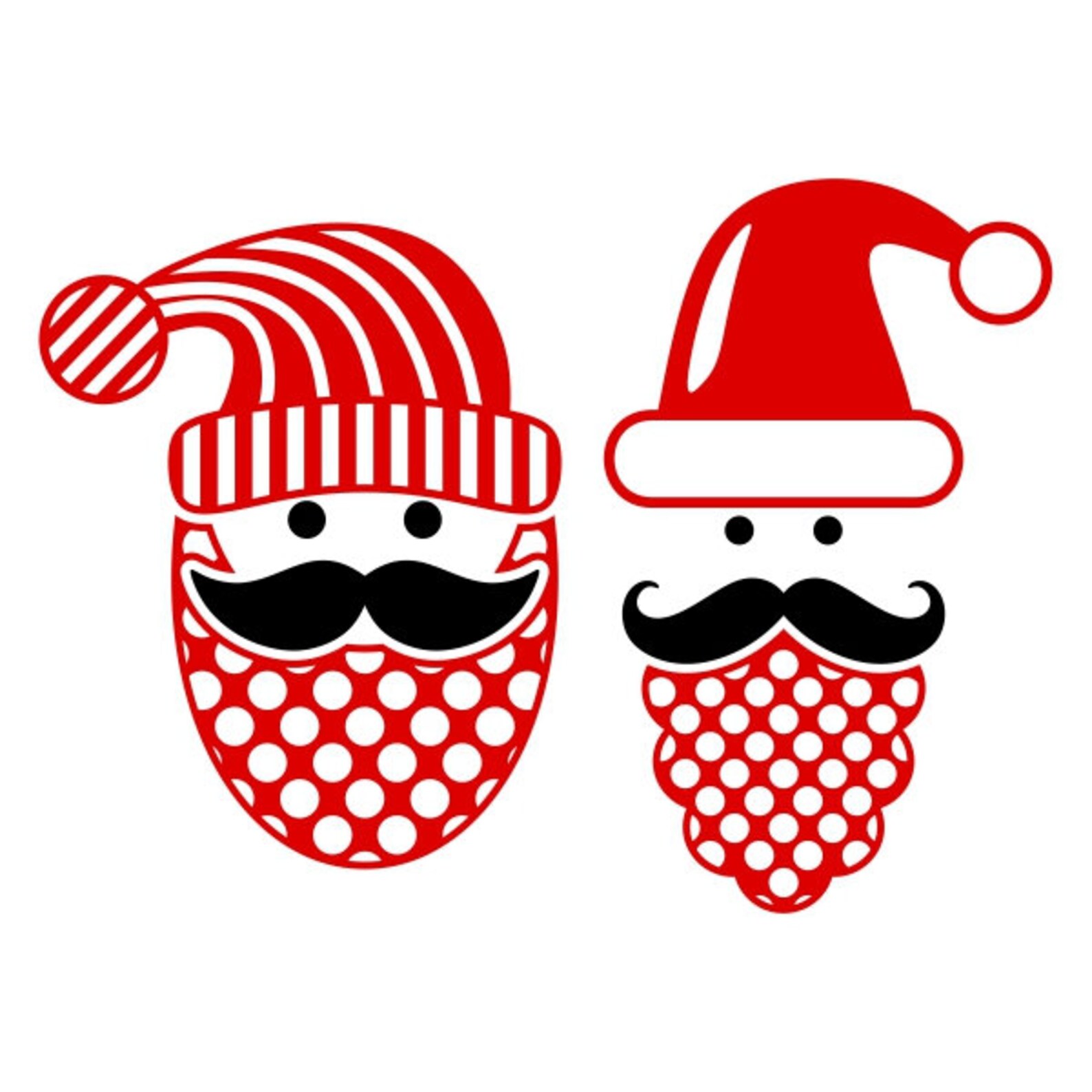 Mustache Santa Cuttable Design PNG DXF SVG & Eps File for - Etsy
